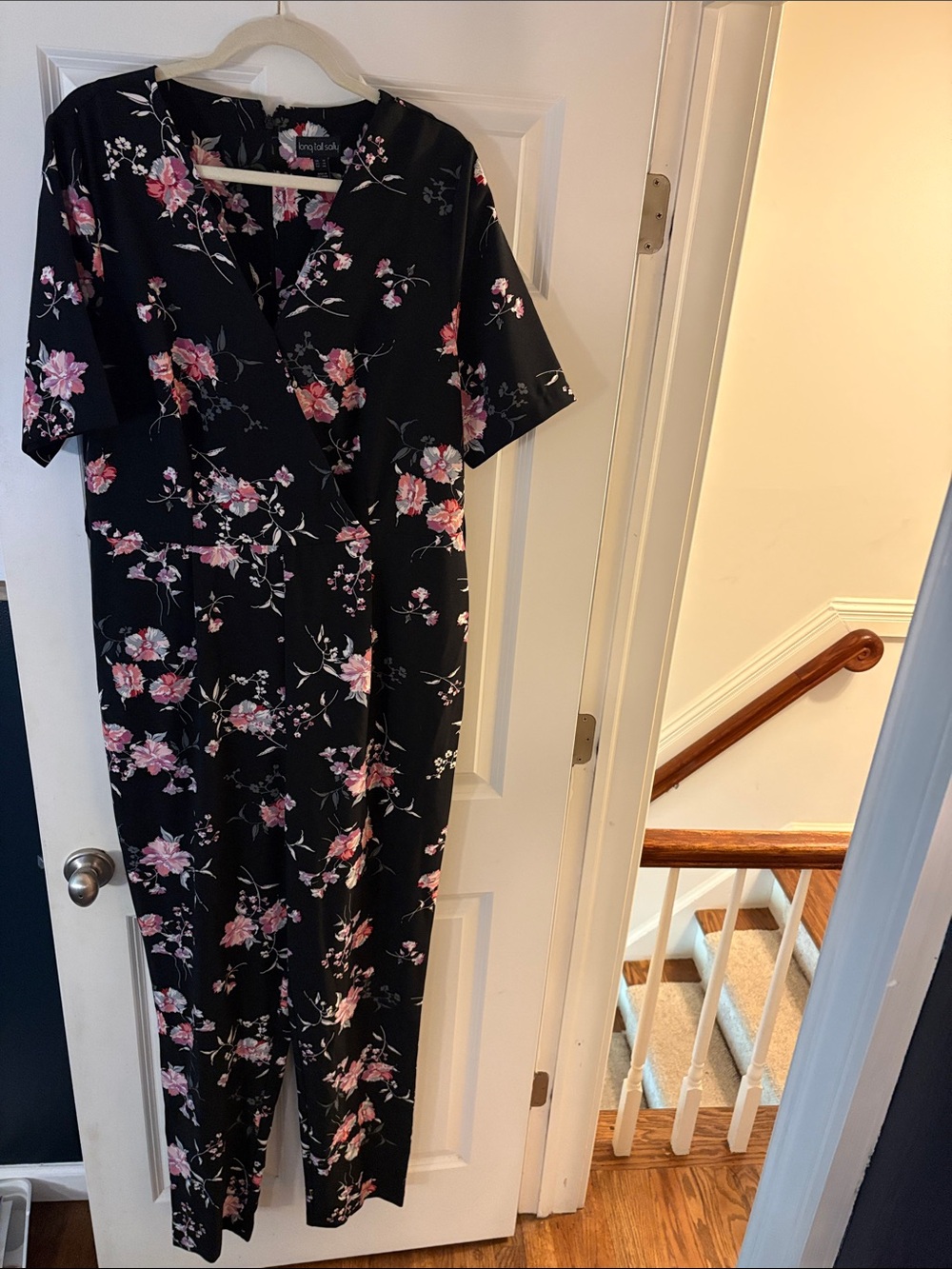 long tall sally Black Jumpsuit with Pink Floral Print